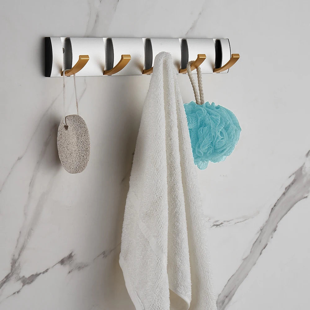 mounted Racks For Towels Golden Bathroom Accessories Bag Hangers Small Hooks