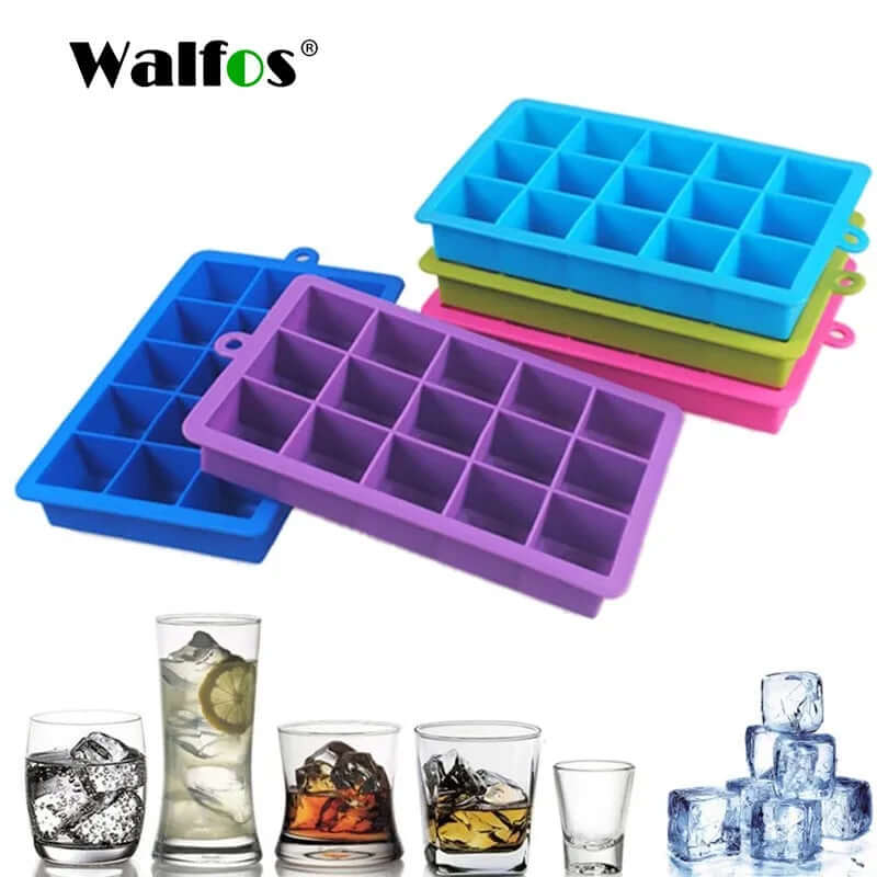 1 PC Novelty 15 Square Soft Silicone Ice Cube Tray