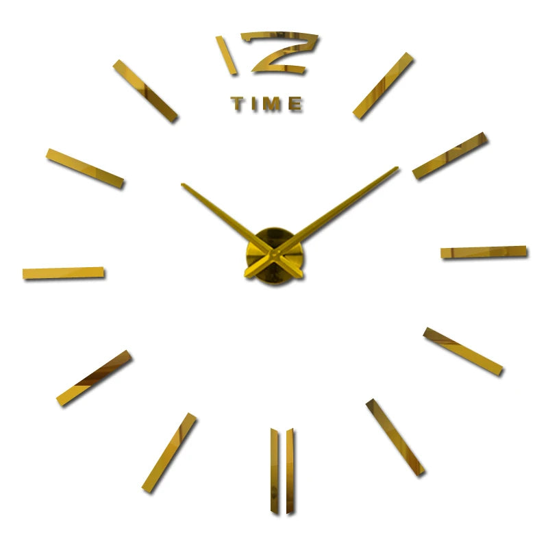 watch  3d clocks reloj de pared home decoration hot Metal wall Sticker