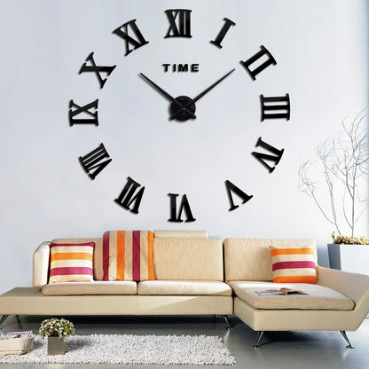 Decor Large Roman Mirror Fashion Modern Quartz Clocks Living Room