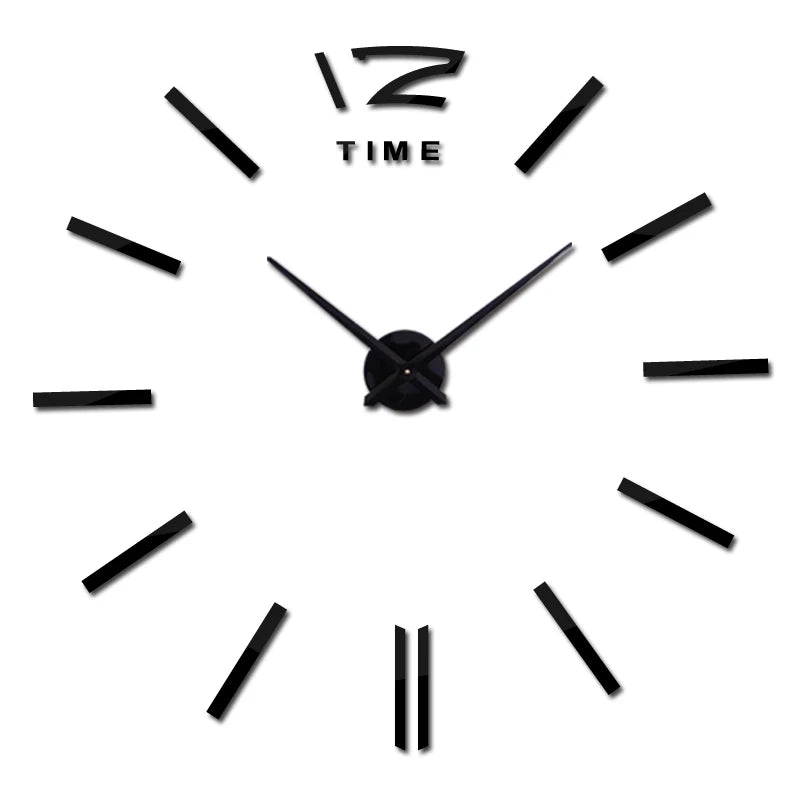 watch  3d clocks reloj de pared home decoration hot Metal wall Sticker