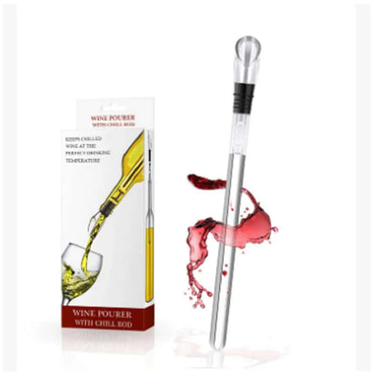 Stainless Steel Wine Pourer with Chill Rod Wine Cooler Wine Cooling Rod