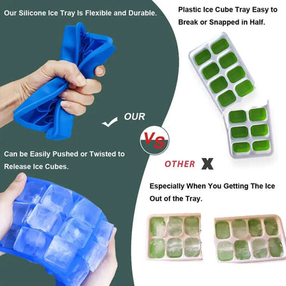 1 PC Novelty 15 Square Soft Silicone Ice Cube Tray