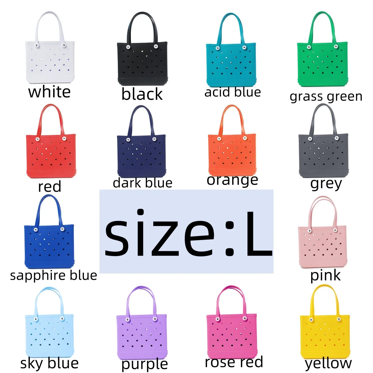 Women Picnic Tote Bag Holes Waterproof Handbag