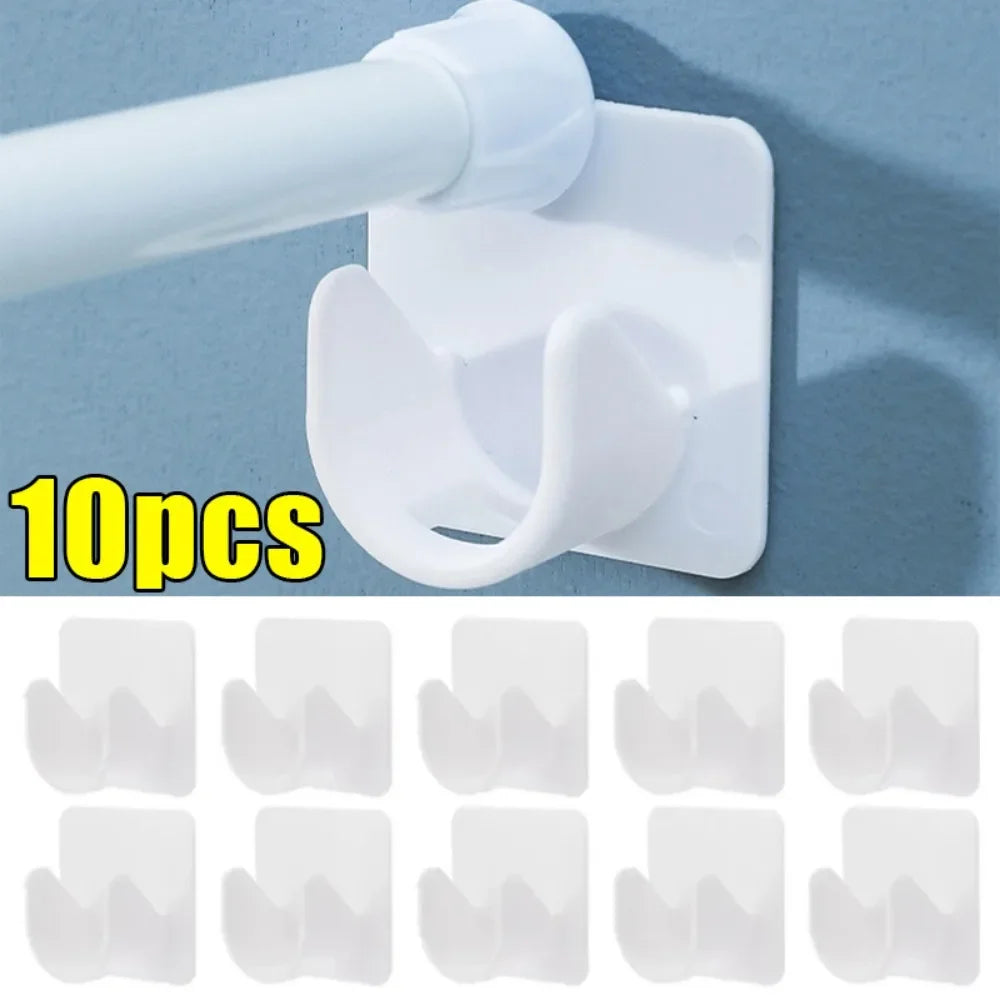 Self-adhesive Adjustable Wall Curtain Clip Hanging Rack Hook Bathroom Accessories