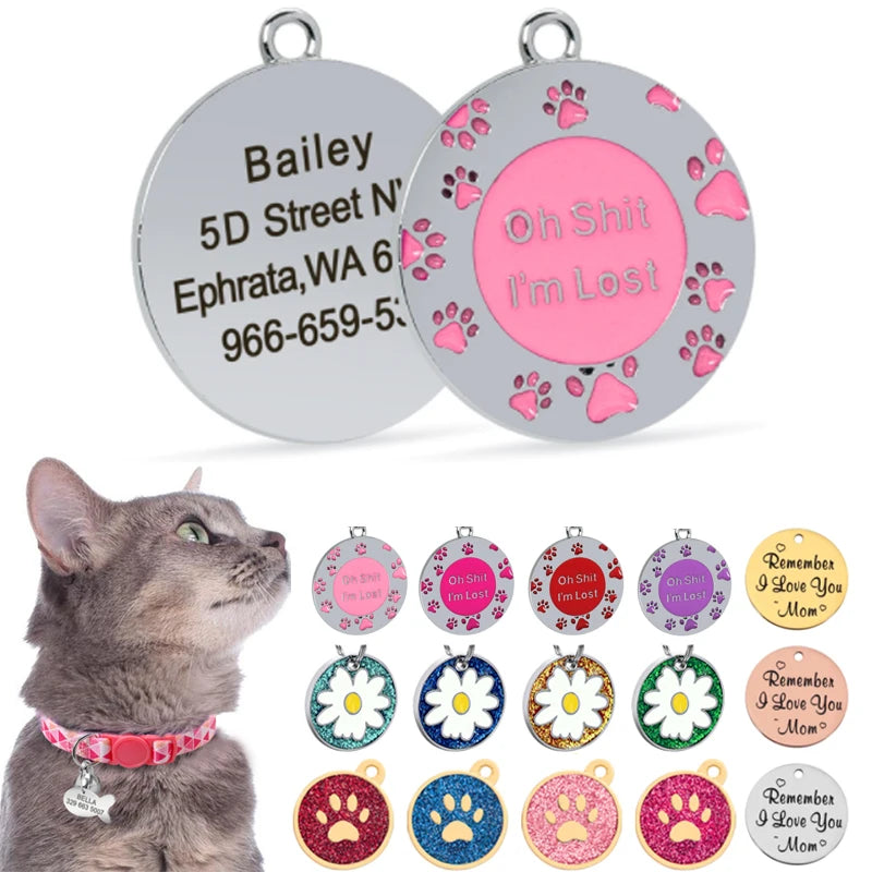 Round Custom Engraved Dog ID Tags