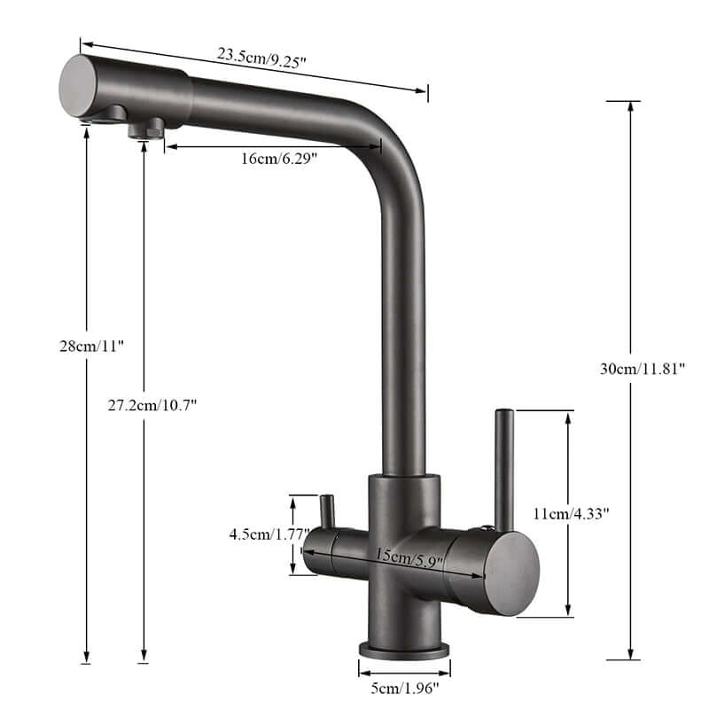 Faucet Dual Handle Hot and Cold Drinking Water