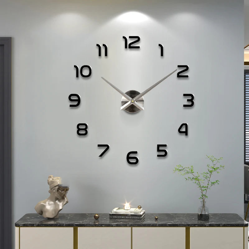 Decorative Kitchen Clocks Acrylic Mirror Sticker