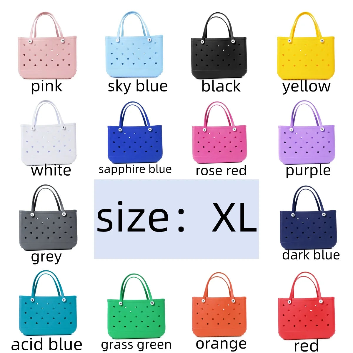 Women Picnic Tote Bag Holes Waterproof Handbag