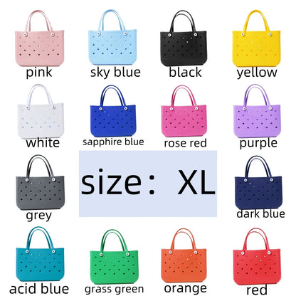 Women Picnic Tote Bag Holes Waterproof Handbag