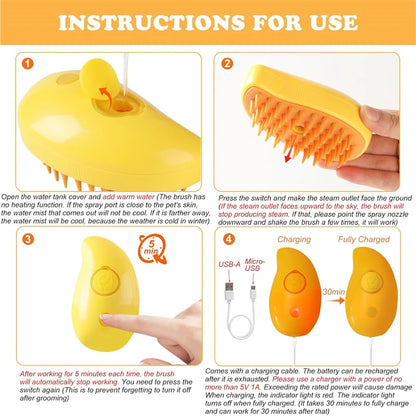 Massage Pet Grooming tool Shedding 3 in 1 Electric Sprays Massage Combs