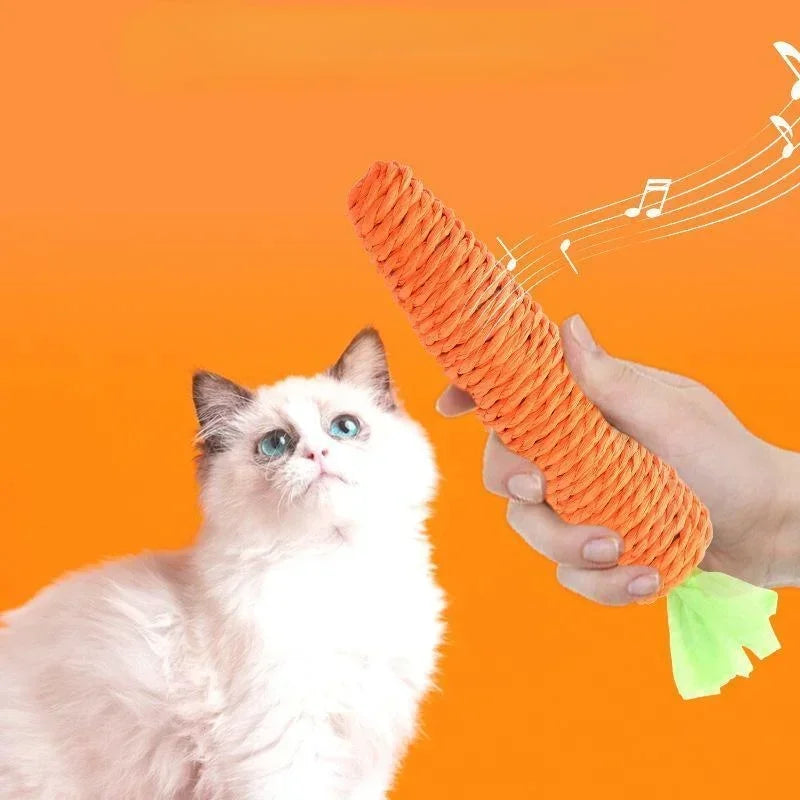 Pet Cat Toy Paper Rope Carrot Toy